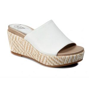 Latigo Letitia Wedge Slide Sandal in White 9M NWOT